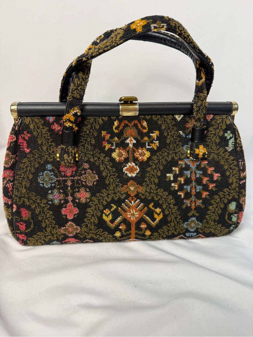 Vintage 1960s Needlepoint Bag
